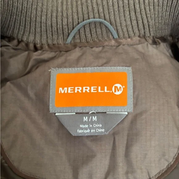 Merrell Quilted Hooded Sleeveless Vest - Brown - Picture 10 of 14